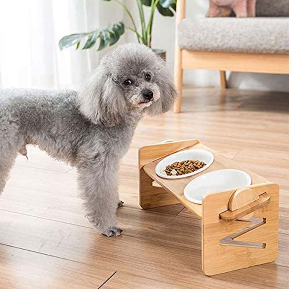 Raised Bamboo Dog Bowl | PrimDog.com.au | Show your doggie some love today