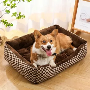dog bed, dog bed with high sides, round dog bed, raised dog bed