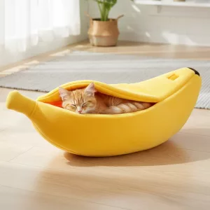 banana cat bed, pet cosy nest