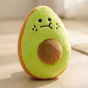 Cute Soft Fleece Avocado Squeaky Dental Dog Chew Toy
