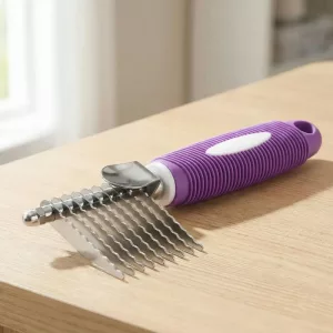 dematting comb, dematting rake comb, stainless steel dog comb, dematting tool for dogs, dematting rake for dogs, detangling comb for dogs