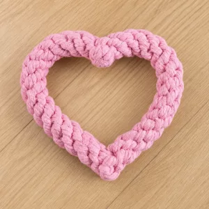 Knitted Heart-Shaped Dog Chew Toy