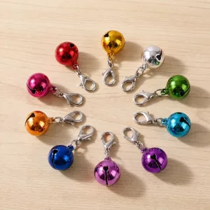 10pcs Colourful Cat Collar Charm Metallic Bell Set