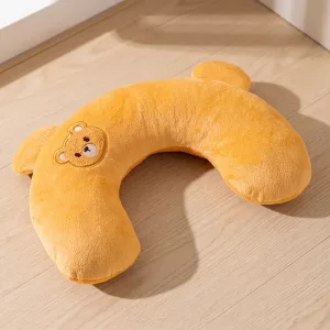 Cute U-Shaped Cotton Dog Pillow Bed with Neck Support