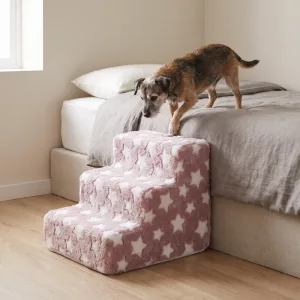 3-Step Soft Dog Stairs Bed Ramp