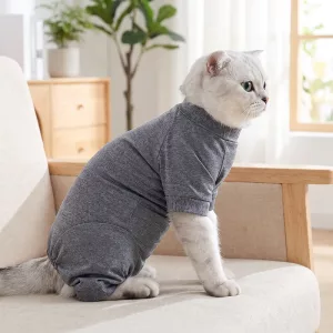 Breathable Cat Recovery Clothes Post-Surgery Onesies