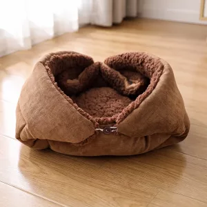 Cosy Foldable Plush Cat Bed Warm Dog Cushion Nest